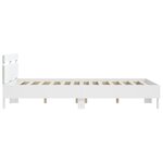 vidaXL Cadre de lit avec LED sans matelas blanc 140x190 cm