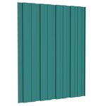 vidaXL Panneaux de toiture 36 Pièces Acier galvanisé Vert 60x45 cm