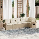 vidaXL Salon de jardin avec coussins 6 Pièces beige résine tressée