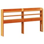 vidaXL Tête de lit avec étagères marron cire 120 cm bois massif de pin