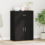 vidaXL Buffet avec tiroir Chêne noir 79 x 38 x 80 cm Bois d'ingénierie
