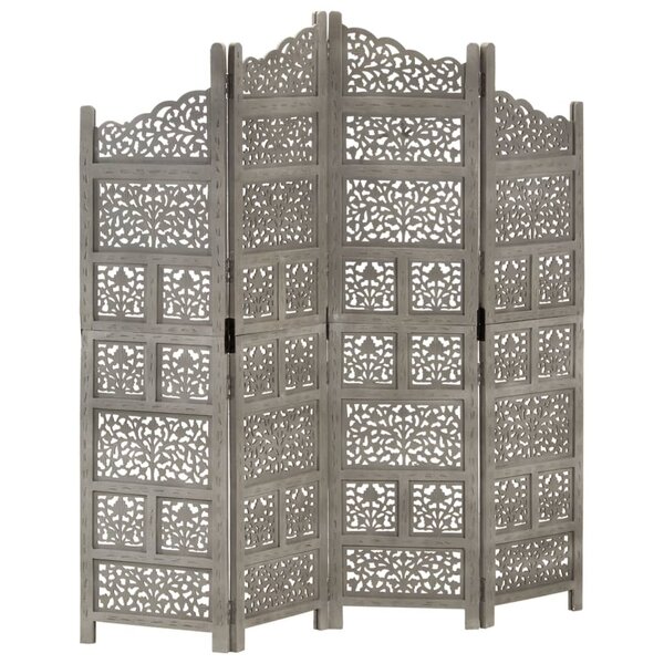 vidaXL Cloison de séparation 4 panneaux Gris 160x165 cm Bois manguier