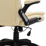 Chaise fauteuil siège de bureau informatique étude similicuir crème 02_0024000