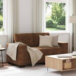 vidaXL Canapé deux places avec coussin Marron Faux cuir