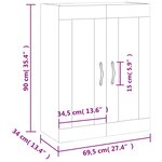 vidaXL Armoire murale blanc 69 5x34x90 cm bois d'ingénierie