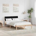 vidaXL Cadre de lit Marron et noir 120 x 190 cm Bois massif en pin