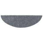vidaXL Tapis d'escalier autocollants 30 pièces 56 x 17 x 3 cm Gris clair Demi-rond