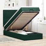 vidaXL Cadre de lit ottoman avec matelas vert foncé 90x200 cm velours