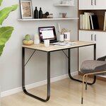 vidaXL Bureau d'ordinateur Noir et chêne 110x60x73 cm Aggloméré