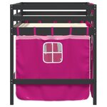 vidaXL Lit mezzanine enfants avec rideaux sans matelas rose 90x190 cm