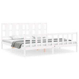 vidaXL Cadre de lit sans matelas blanc 200x200 cm bois massif de pin