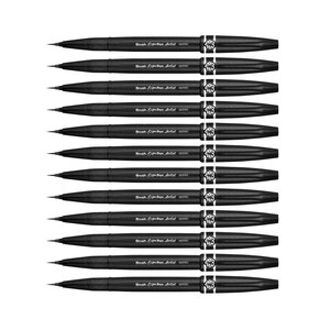 Stylo Feutre Sign Pen Artist Pointe Pinceau Extra Fine Noir x 12 PENTEL ARTS