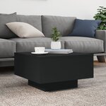 vidaXL Table basse avec lumières LED noir 55x55x31 cm