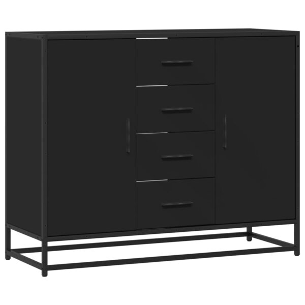 vidaXL Buffet noir 92x35x76 cm bois d’ingénierie