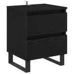 vidaXL Cabinet de chevet avec tiroir 2 Pièces Chêne noir 40 x 35 x 50 cm