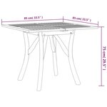 vidaXL Table de jardin 85x85x75 cm Bois d'acacia solide