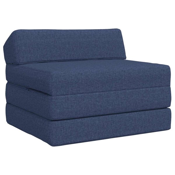 vidaXL Canapé-lit pliable Bleu 200 x 70 x 10 cm Tissu