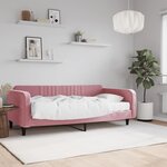 vidaXL Lit de jour avec matelas rose 100x200 cm velours