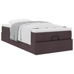 vidaXL Cadre de lit ottoman avec matelas marron foncé 90x200 cm tissu