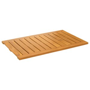vidaXL Tapis de bain Uni Marron 80 x 50 cm bois