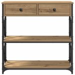 vidaXL Table Console avec tiroir chêne artisanal 75 x 28 x 75 cm
