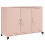 vidaXL Buffet rose 100 5x39x72 cm acier