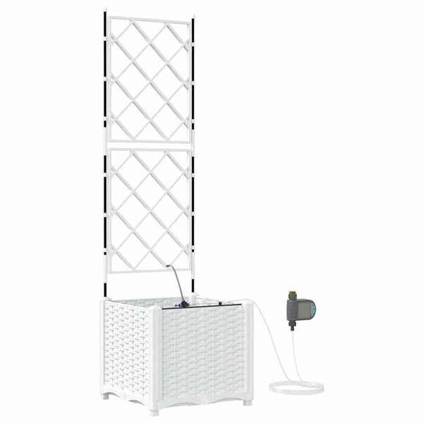 vidaXL Pots de jardin Blanc 40 x 40 x 142 cm Acier