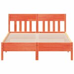 vidaXL Cadre de lit sans matelas cire marron 135x190cm bois pin massif