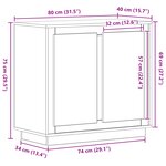 Buffet vidaXL Noir Chêne 80x34x75 cm Bois d'ingénierie