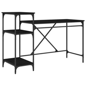 vidaXL Bureau Chêne noir 135 x 50 x 90 cm Bois d'ingénierie