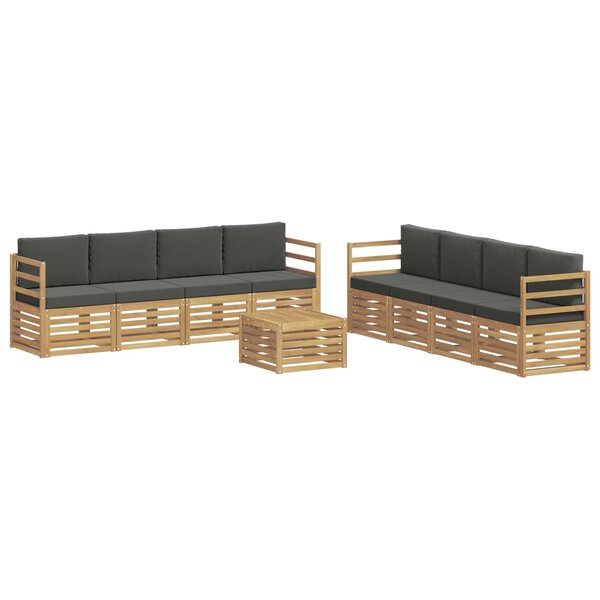 vidaXL Ensemble de canapés d'extérieur 9 pc Blanc et anthracite