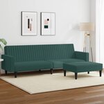 vidaXL Ensemble de canapés 2 Pièces vert foncé velours