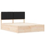 vidaXL Cadre de lit avec tête de lit rembourrée Noir 150 x 200 cm