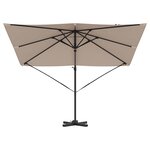 vidaXL Parasol Roma Taupe 286 x 285 x 265 cm Polyester  Aluminium