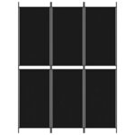 vidaXL Cloison de séparation 3 panneaux Noir 150x200 cm Tissu