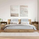 vidaXL Tables de chevet 2 Pièces chêne artisanal bois d'ingénierie