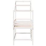 vidaXL Lit superposé et échelle et toit blanc 90x190cm bois pin massif