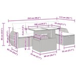 vidaXL Salon de jardin avec coussins 6 Pièces gris résine tressée acacia