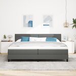 vidaXL Lit Box Spring avec Matelas & LED Gris Foncé 200x200 cm Tissu