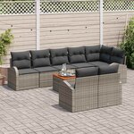 vidaXL Ensemble de canapé de jardin 9 Pièces Gris Poly rotin