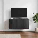 vidaXL Meuble TV mural 59 5 x 41 x 30 cm Noir Bois d'ingénierie