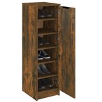vidaXL Meuble à chaussures Chêne fumé 30x35x100 cm Bois d'ingénierie