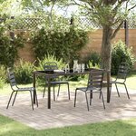vidaXL Ensemble de salle à manger pour jardin 5 Pièces Gris foncé Acier