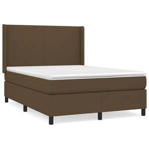 vidaXL Sommier à lattes de lit avec matelas Marron foncé 140x200 cm