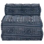 vidaXL Pouf Géométrique Indigo 70 x 70 x 54 cm tissu