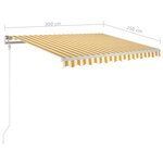 vidaXL Auvent manuel rétractable avec LED 3x2 5 m Jaune et blanc