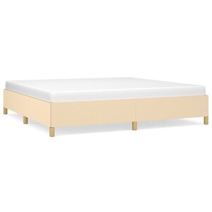 vidaXL Cadre de lit sans matelas crème 200x200 cm tissu
