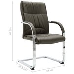 vidaXL Chaise de bureau cantilever Gris Similicuir