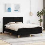vidaXL Cadre de lit Noir 140 x 190 cm Polyester