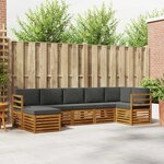 vidaXL Ensemble de canapés d'extérieur 7 pc Naturel et Anthracite
